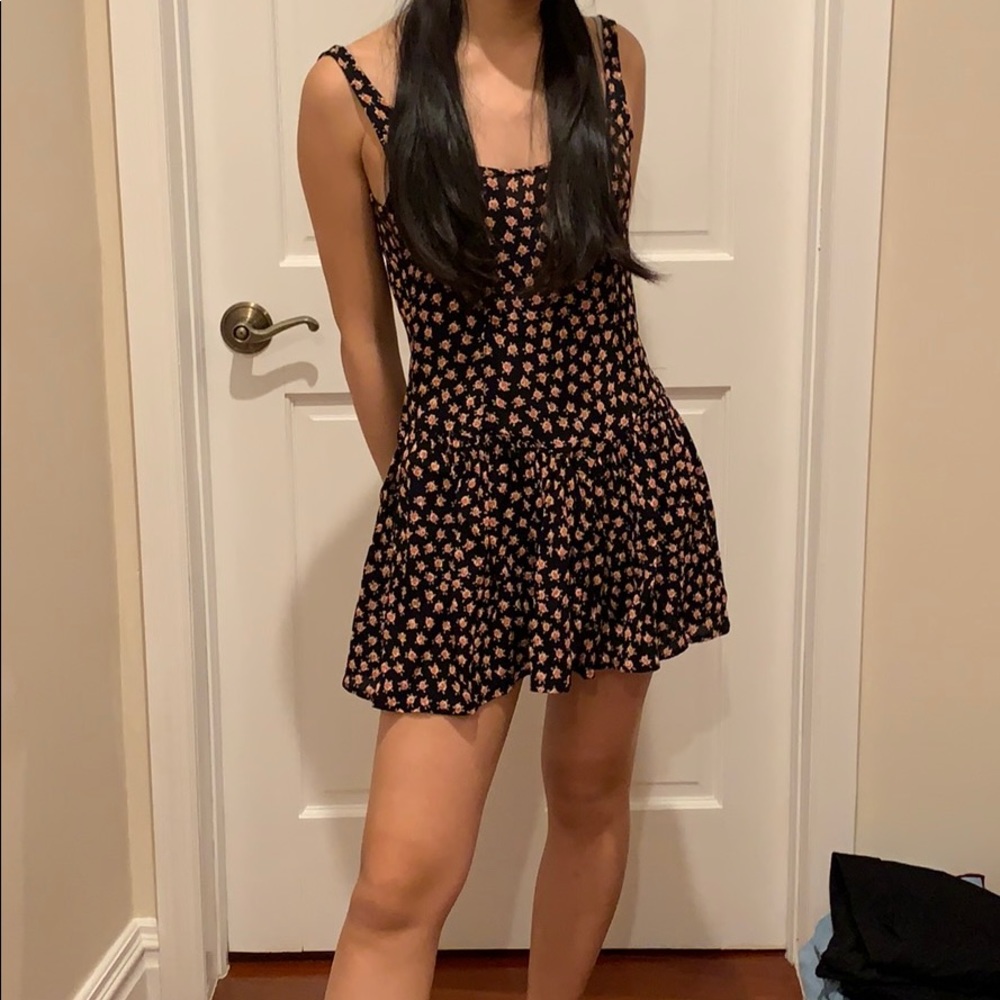 Brandy Melville Black Floral Dress